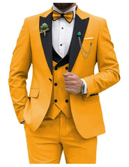Slim Fit Men Suits Double Breasted Groom Formal Business Male Blazer Set Peak Lapel Party Wedding Tuxedo (Jacket+Vest+Pants) - SHOWLU FASHION STORE