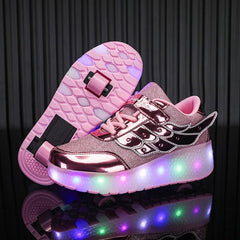 Sneakers Roller Shoes Outdoor Deformation Parkour Skates Dual - Use Children Girls Boys Adult Men Women Unisex Roller Skates - SHOWLU FASHION STORE