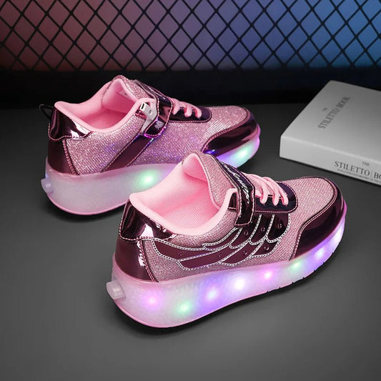 Sneakers Roller Shoes Outdoor Deformation Parkour Skates Dual - Use Children Girls Boys Adult Men Women Unisex Roller Skates - SHOWLU FASHION STORE