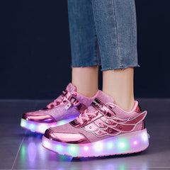 Sneakers Roller Shoes Outdoor Deformation Parkour Skates Dual - Use Children Girls Boys Adult Men Women Unisex Roller Skates - SHOWLU FASHION STORE