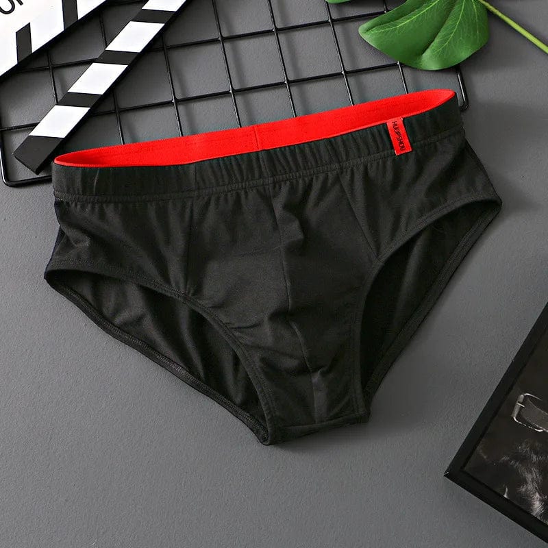 Solid Cotton Briefs Men's Convex Pouch Panties Youth Fasion Lingerie Low Rise Breathable Men's Comfortable Underwear Solid Color - SHOWLU FASHION STORE