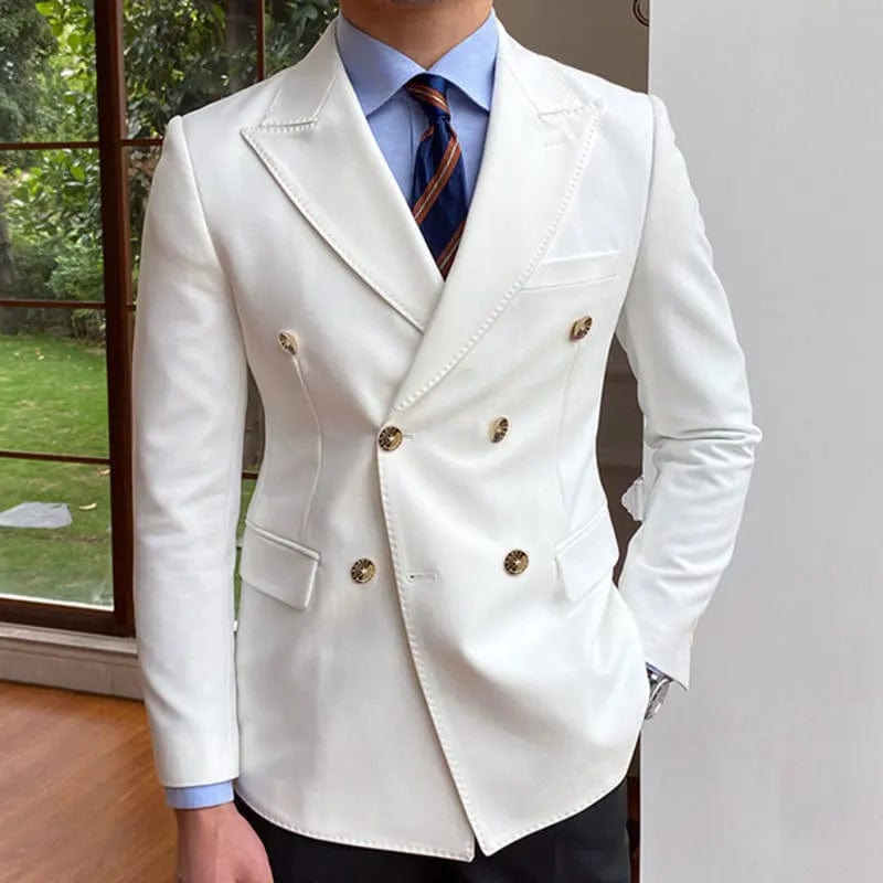 Solid Wedding Men Suits Blazer Bridegroom Business Groom Wear Tuxedo Jacket Formal Costume Homme Party Prom Double Breasted Coat - SHOWLU FASHION STORE