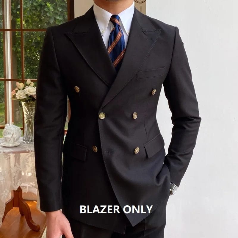 Solid Wedding Men Suits Blazer Bridegroom Business Groom Wear Tuxedo Jacket Formal Costume Homme Party Prom Double Breasted Coat - SHOWLU FASHION STORE