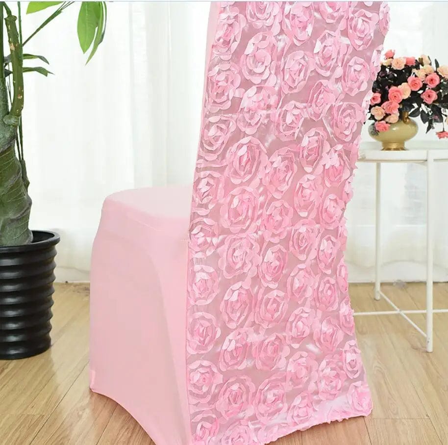 Spandex Chair Cover Wedding Rose Embroider Lycra Decoration Hotel Banquet Birthday Party Show Luxury Pattern - SHOWLU FASHION STORE