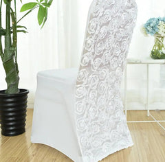 Spandex Chair Cover Wedding Rose Embroider Lycra Decoration Hotel Banquet Birthday Party Show Luxury Pattern - SHOWLU FASHION STORE