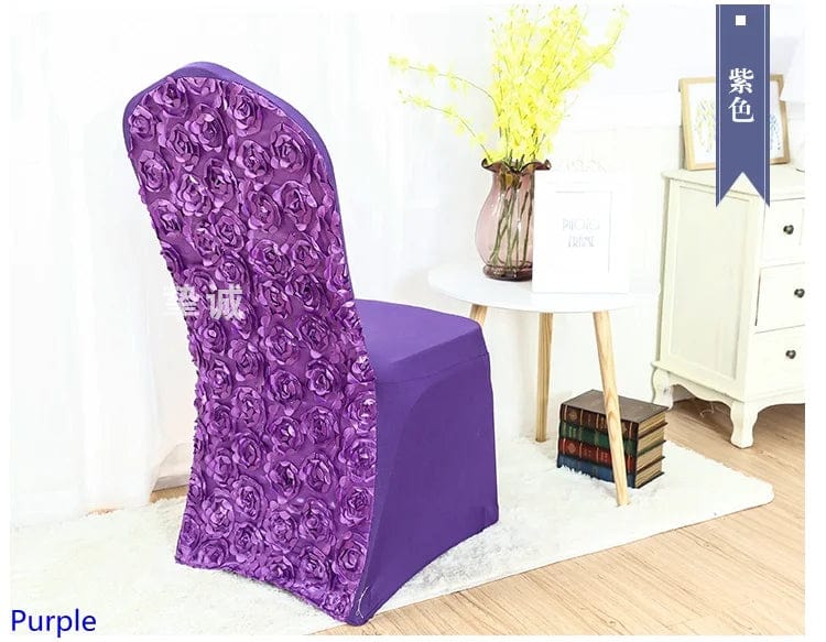 Spandex Chair Cover Wedding Rose Embroider Lycra Decoration Hotel Banquet Birthday Party Show Luxury Pattern - SHOWLU FASHION STORE