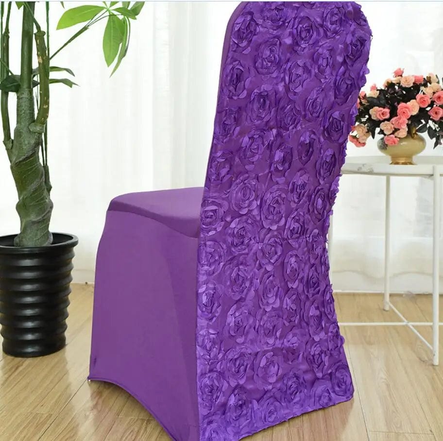 Spandex Chair Cover Wedding Rose Embroider Lycra Decoration Hotel Banquet Birthday Party Show Luxury Pattern - SHOWLU FASHION STORE