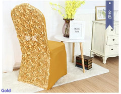 Spandex Chair Cover Wedding Rose Embroider Lycra Decoration Hotel Banquet Birthday Party Show Luxury Pattern - SHOWLU FASHION STORE