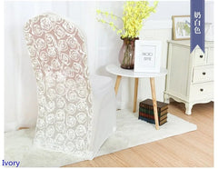 Spandex Chair Cover Wedding Rose Embroider Lycra Decoration Hotel Banquet Birthday Party Show Luxury Pattern - SHOWLU FASHION STORE