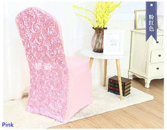 Spandex Chair Cover Wedding Rose Embroider Lycra Decoration Hotel Banquet Birthday Party Show Luxury Pattern - SHOWLU FASHION STORE
