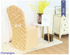 Spandex Chair Cover Wedding Rose Embroider Lycra Decoration Hotel Banquet Birthday Party Show Luxury Pattern - SHOWLU FASHION STORE