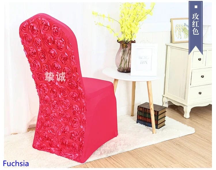 Spandex Chair Cover Wedding Rose Embroider Lycra Decoration Hotel Banquet Birthday Party Show Luxury Pattern - SHOWLU FASHION STORE