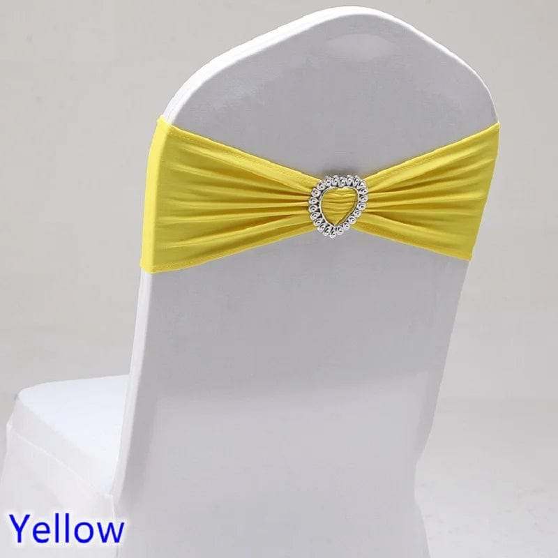 Spandex Chair Sash Wedding Decoration With Love Heart Buckle Lycra Stretch For Hotel Birthday Party Banquet Event - SHOWLU FASHION STORE
