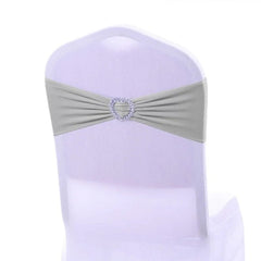 Spandex Chair Sash Wedding Decoration With Love Heart Buckle Lycra Stretch For Hotel Birthday Party Banquet Event - SHOWLU FASHION STORE