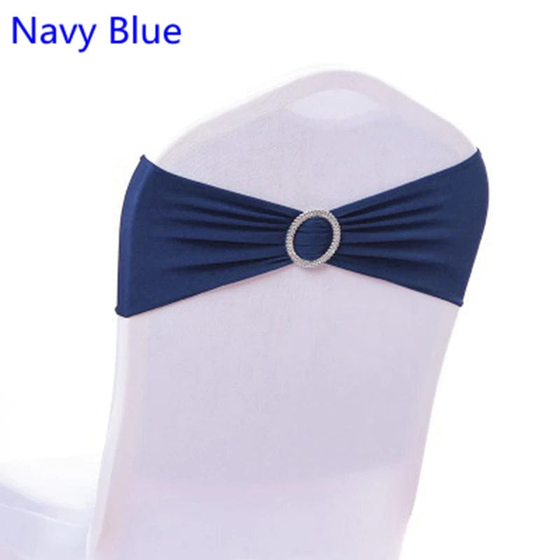 Spandex Chair Sash Wedding With Round Buckle Lycra Stretch For All Band Universal Birthday Party Show Decoraiton - SHOWLU FASHION STORE