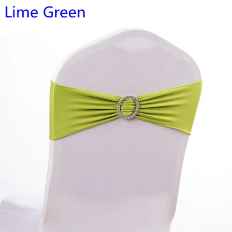 Spandex Chair Sash Wedding With Round Buckle Lycra Stretch For All Band Universal Birthday Party Show Decoraiton - SHOWLU FASHION STORE