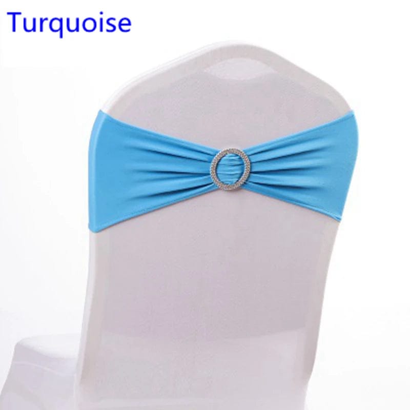 Spandex Chair Sash Wedding With Round Buckle Lycra Stretch For All Band Universal Birthday Party Show Decoraiton - SHOWLU FASHION STORE