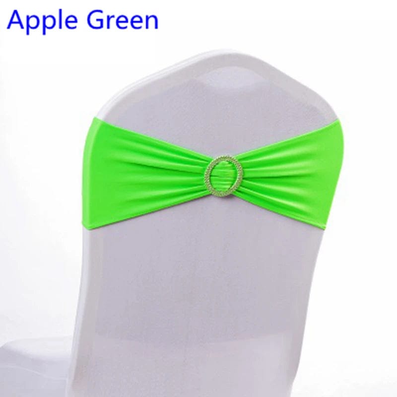 Spandex Chair Sash Wedding With Round Buckle Lycra Stretch For All Band Universal Birthday Party Show Decoraiton - SHOWLU FASHION STORE