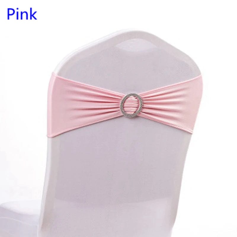 Spandex Chair Sash Wedding With Round Buckle Lycra Stretch For All Band Universal Birthday Party Show Decoraiton - SHOWLU FASHION STORE