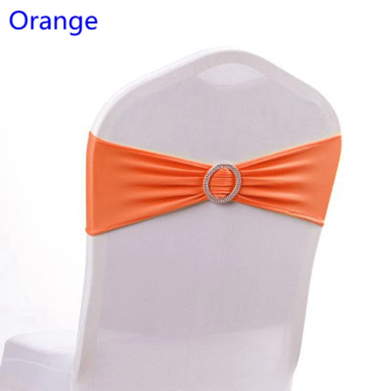 Spandex Chair Sash Wedding With Round Buckle Lycra Stretch For All Band Universal Birthday Party Show Decoraiton - SHOWLU FASHION STORE