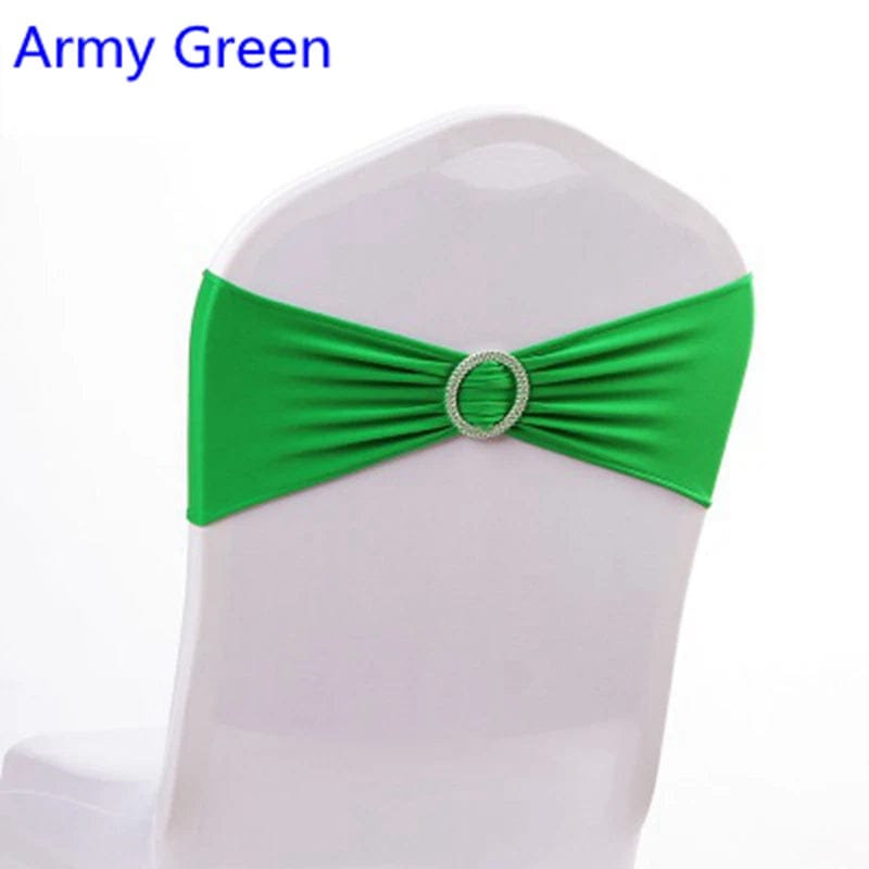 Spandex Chair Sash Wedding With Round Buckle Lycra Stretch For All Band Universal Birthday Party Show Decoraiton - SHOWLU FASHION STORE