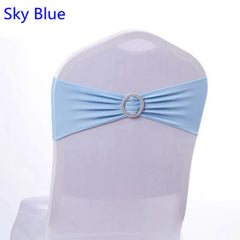 Spandex Chair Sash Wedding With Round Buckle Lycra Stretch For All Band Universal Birthday Party Show Decoraiton - SHOWLU FASHION STORE
