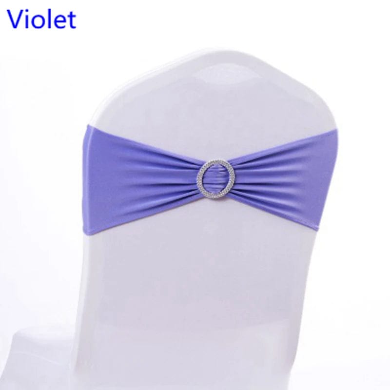 Spandex Chair Sash Wedding With Round Buckle Lycra Stretch For All Band Universal Birthday Party Show Decoraiton - SHOWLU FASHION STORE
