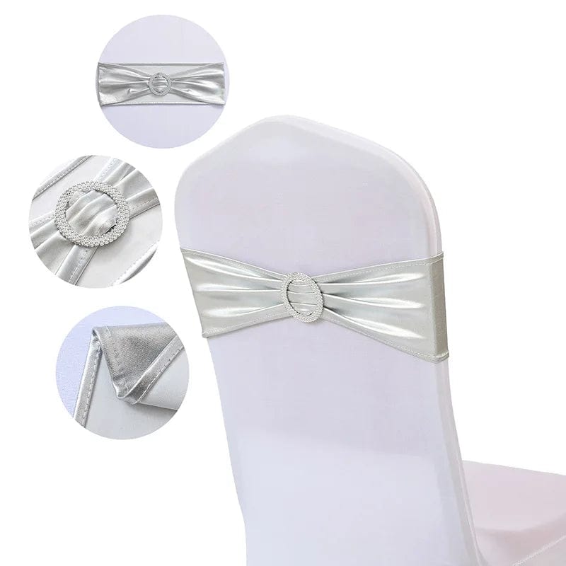Spandex Chair Sash Wedding With Round Buckle Lycra Stretch For All Band Universal Birthday Party Show Decoraiton - SHOWLU FASHION STORE