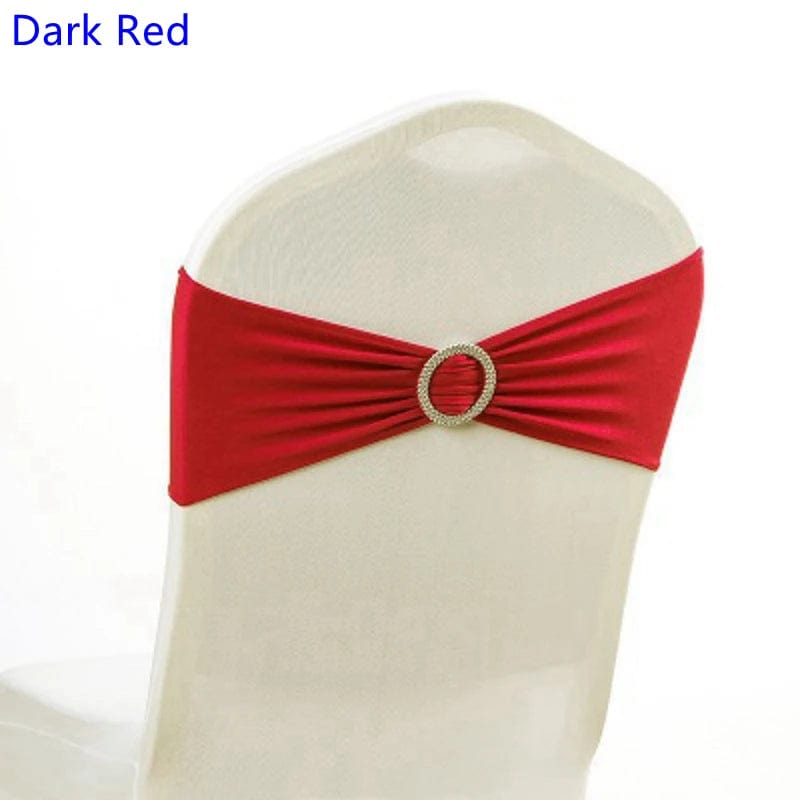 Spandex Chair Sash Wedding With Round Buckle Lycra Stretch For All Band Universal Birthday Party Show Decoraiton - SHOWLU FASHION STORE