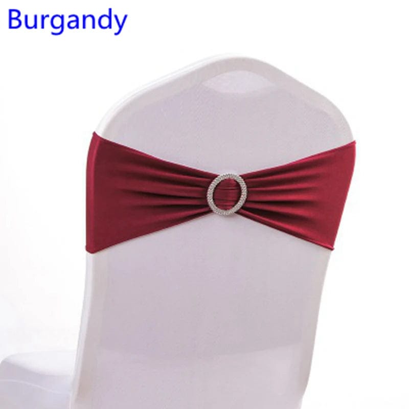 Spandex Chair Sash Wedding With Round Buckle Lycra Stretch For All Band Universal Birthday Party Show Decoraiton - SHOWLU FASHION STORE