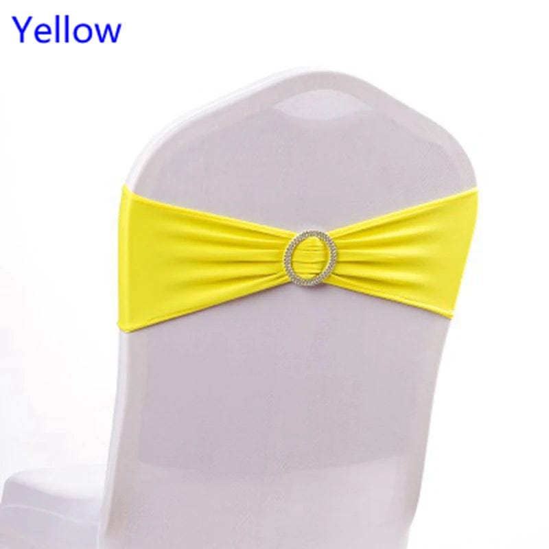 Spandex Chair Sash Wedding With Round Buckle Lycra Stretch For All Band Universal Birthday Party Show Decoraiton - SHOWLU FASHION STORE