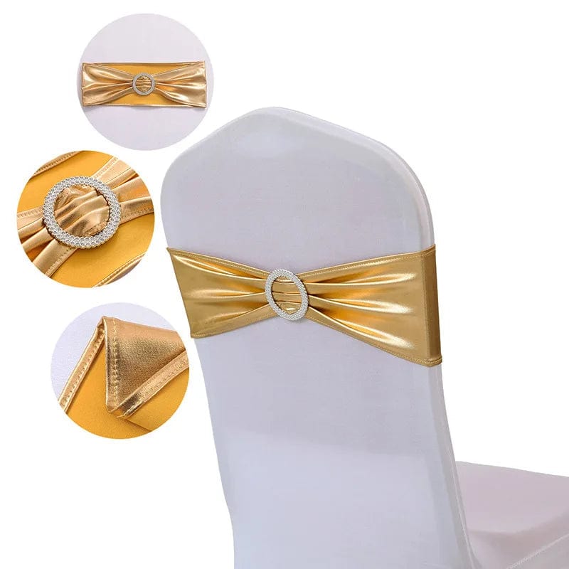 Spandex Chair Sash Wedding With Round Buckle Lycra Stretch For All Band Universal Birthday Party Show Decoraiton - SHOWLU FASHION STORE