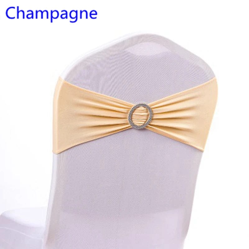 Spandex Chair Sash Wedding With Round Buckle Lycra Stretch For All Band Universal Birthday Party Show Decoraiton - SHOWLU FASHION STORE