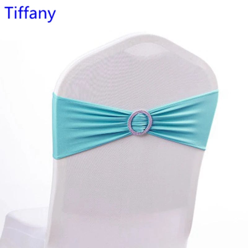 Spandex Chair Sash Wedding With Round Buckle Lycra Stretch For All Band Universal Birthday Party Show Decoraiton - SHOWLU FASHION STORE