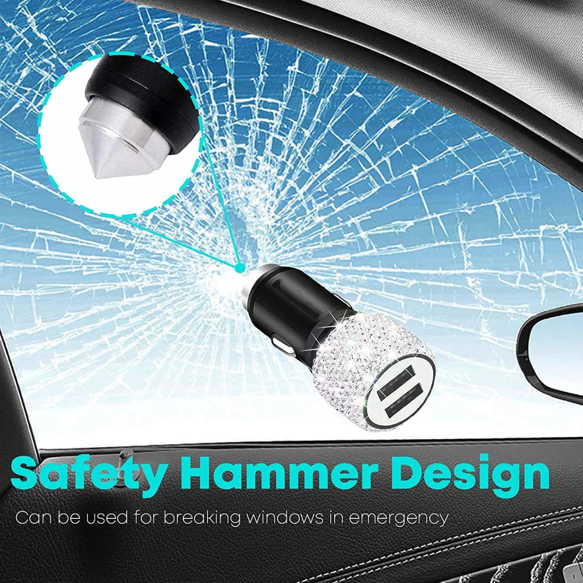 Sparkling Dual USB Car Charger - SHOWLU FASHION STORE