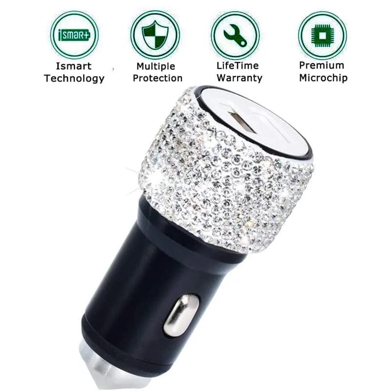 Sparkling Dual USB Car Charger - SHOWLU FASHION STORE