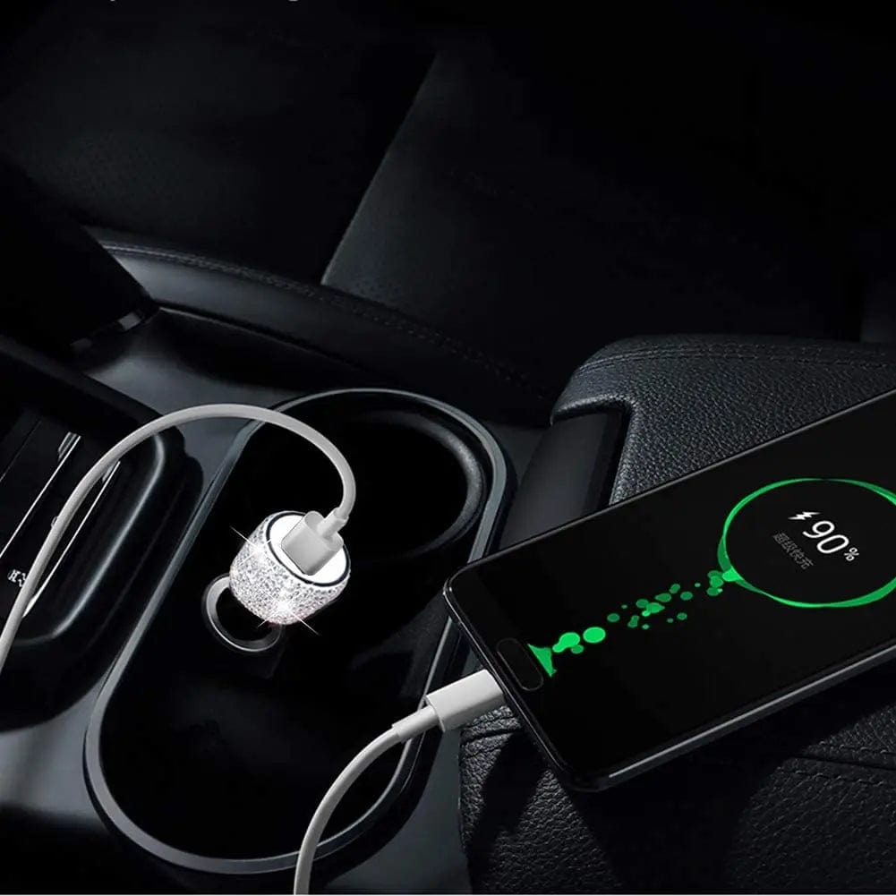 Sparkling Dual USB Car Charger - SHOWLU FASHION STORE