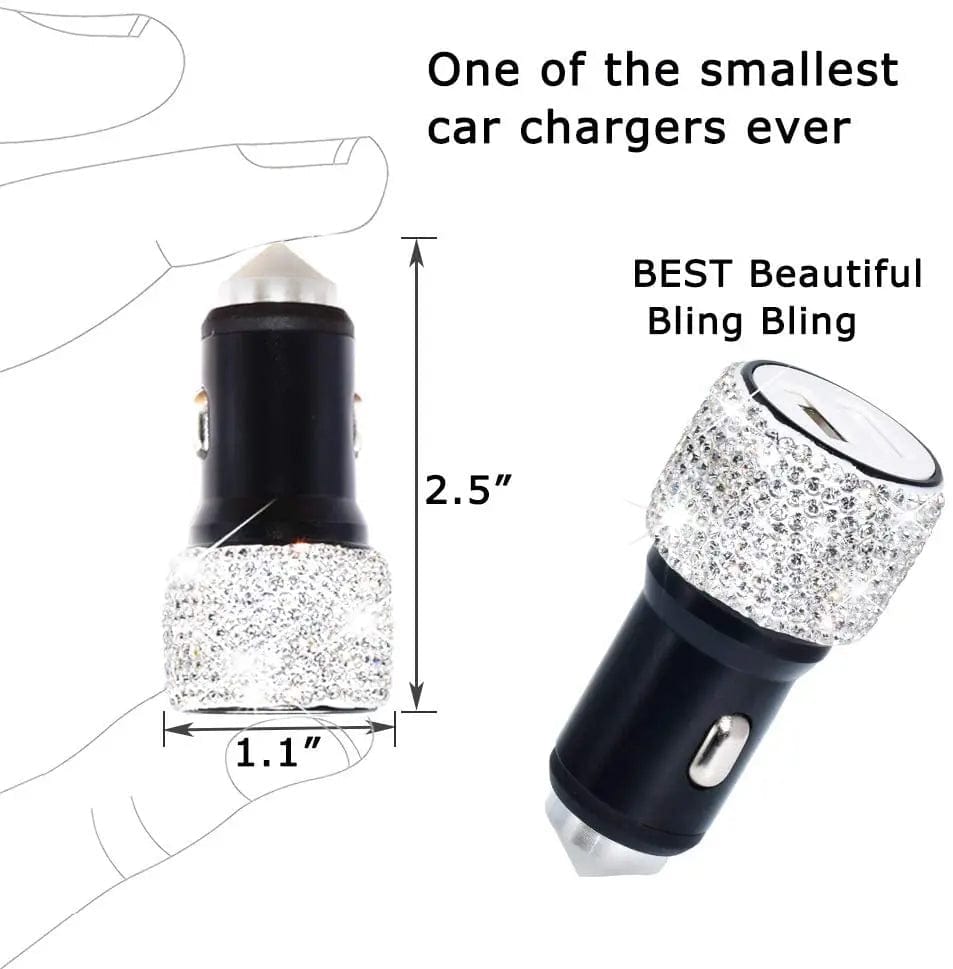 Sparkling Dual USB Car Charger - SHOWLU FASHION STORE
