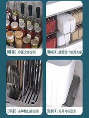 Spice Box Combination Set Household Kitchen Utensils All - in - One Multi - Compartment Storage Salt MSG Bottle & Can Multi - Functional Storage Rack - SHOWLU FASHION STORE