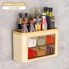 Spice Box Combination Set Household Kitchen Utensils All - in - One Multi - Compartment Storage Salt MSG Bottle & Can Multi - Functional Storage Rack - SHOWLU FASHION STORE