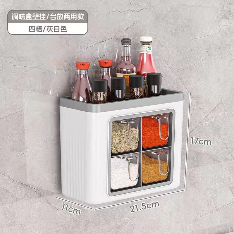 Spice Box Combination Set Household Kitchen Utensils All - in - One Multi - Compartment Storage Salt MSG Bottle & Can Multi - Functional Storage Rack - SHOWLU FASHION STORE