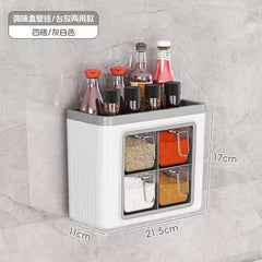 Spice Box Combination Set Household Kitchen Utensils All - in - One Multi - Compartment Storage Salt MSG Bottle & Can Multi - Functional Storage Rack - SHOWLU FASHION STORE