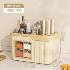 Spice Box Combination Set Household Kitchen Utensils All - in - One Multi - Compartment Storage Salt MSG Bottle & Can Multi - Functional Storage Rack - SHOWLU FASHION STORE
