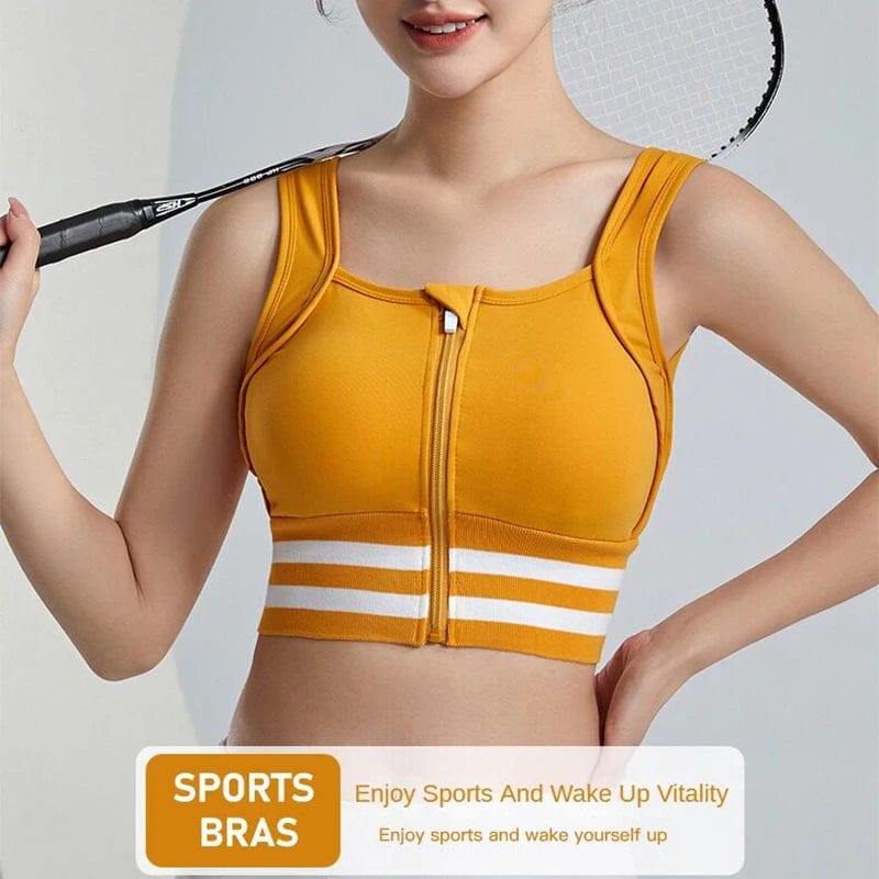 Sports Bras Zip Front For Women With Full Coverage Removable Padded Workout Bra Shockproof Yoga Underwear Running Fitness Vest - SHOWLU FASHION STORE