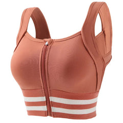 Sports Bras Zip Front For Women With Full Coverage Removable Padded Workout Bra Shockproof Yoga Underwear Running Fitness Vest - SHOWLU FASHION STORE