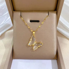 Stainless Steel Blue Hummingbird Pendant Necklace For Women Girls Fashion Clavicle Chain Choker Aesthetic Jewelry Birthday Gifts - SHOWLU FASHION STORE