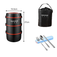 Stainless Steel Portable Lunch Box Set - SHOWLU FASHION STORE