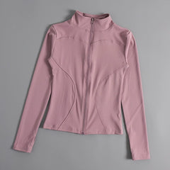 Stand Collar Yoga Outwear Women's Autumn and Winter Zipper Tight Quick - Drying Long Sleeves Sports Tops Running Training Casual Workout Clothes - SHOWLU FASHION STORE