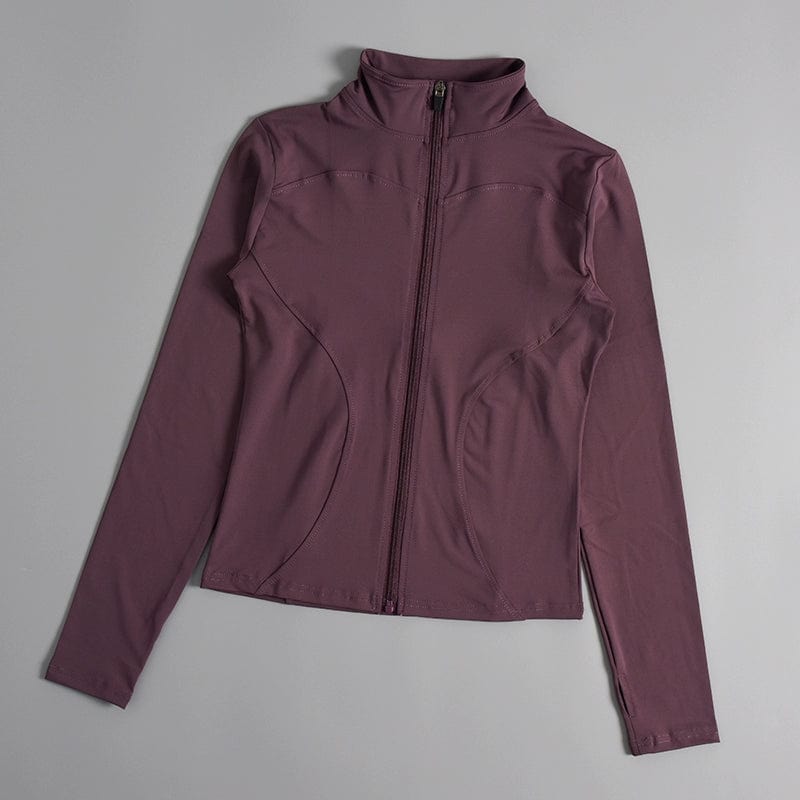 Stand Collar Yoga Outwear Women's Autumn and Winter Zipper Tight Quick - Drying Long Sleeves Sports Tops Running Training Casual Workout Clothes - SHOWLU FASHION STORE