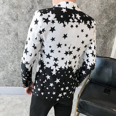 Star Print Slim Fit Blazers New Men's Club Dress Groom Tuxedo Men's Formal Wedding Prom Suit Jacket Brand Costume Homme - SHOWLU FASHION STORE